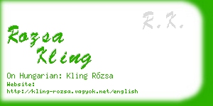 rozsa kling business card