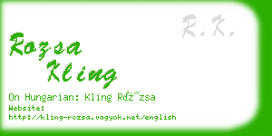 rozsa kling business card